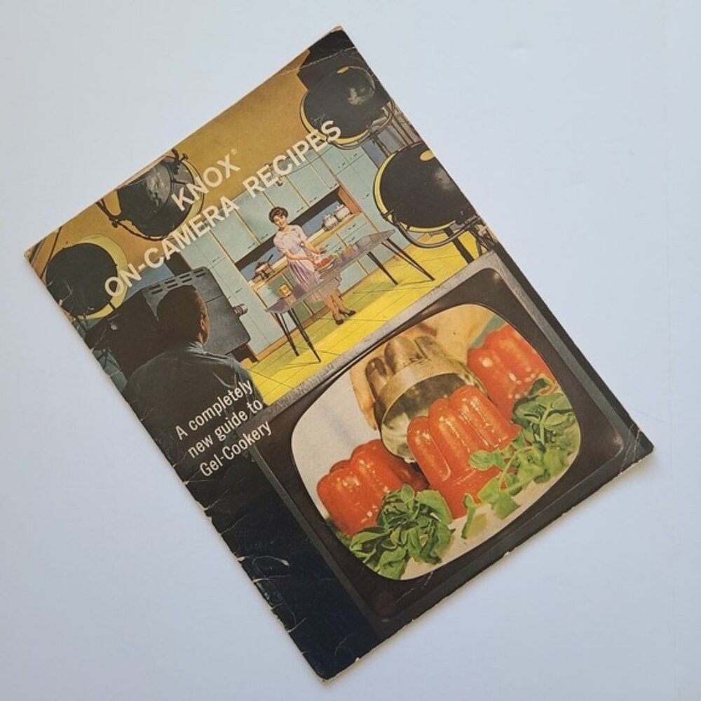 5/$15 Vintage Cookbook Knox On-Camera Recipes 1962 Gelatine Gel-Cookery TV Ad